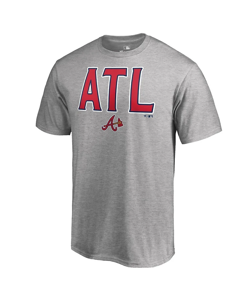 Men's Fanatics Heather Gray Atlanta Braves Hometown Atl T-shirt