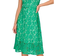 Adrianna Papell Women's Sleeveless Lace Midi Dress