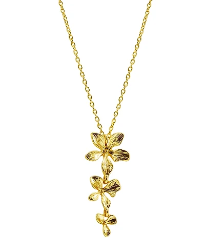 Adornia 14K Gold-Plated 3-Petal Necklace