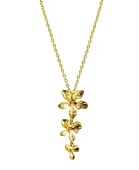Adornia 14K Gold-Plated 3-Petal Necklace