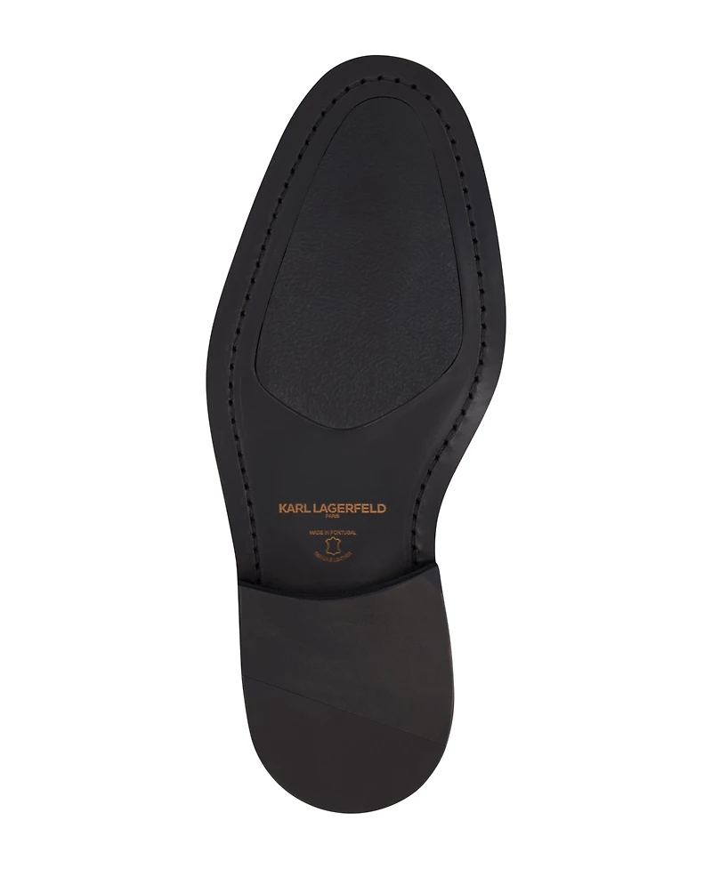 Karl Lagerfeld Paris Men's White Label Monk Strap Moc Toe with Fringe Shoes
