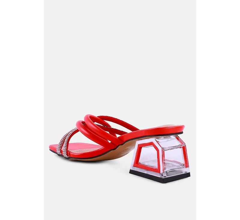 Parisian Cut Rhinestone Embellished Strap Sandals