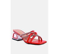 Parisian Cut Rhinestone Embellished Strap Sandals