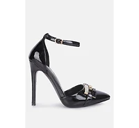 Mocktail Buckle Embellished Stiletto Heels