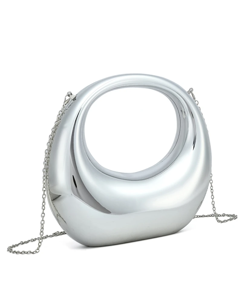 Like Dreams Amour Crescent Metallic Clutch