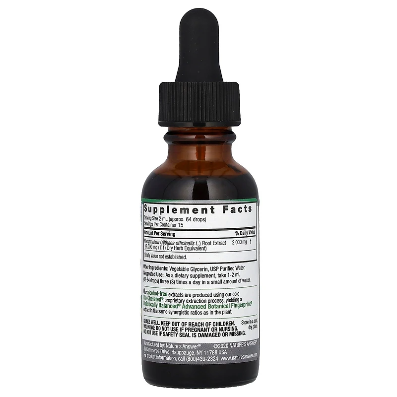 Nature's Answer Marshmallow Root Fluid Extract Alcohol-Free 2 000 mg - 1 fl oz (30 ml)