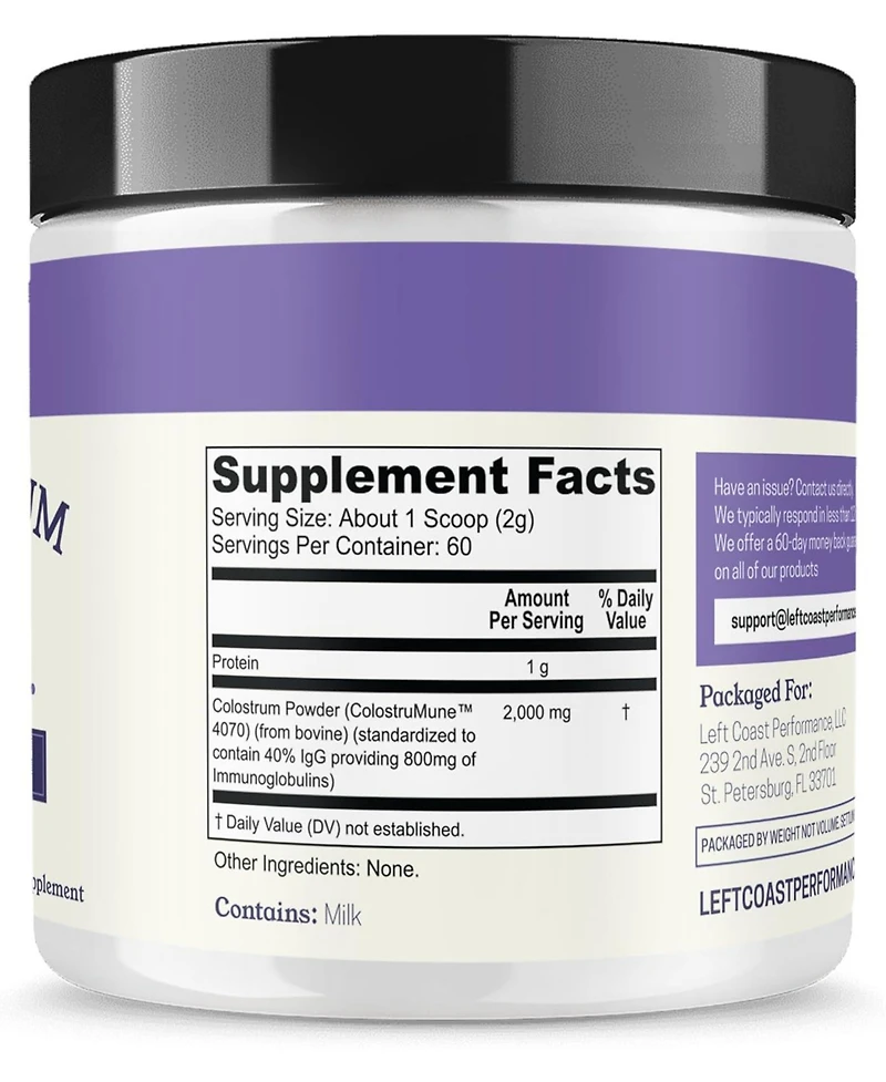 Colostrum Powder 40% IgG – Usa Sourced Bovine Colostrum Supplement for Immune Support, Gut Health, Muscle Recovery, and Overall Wellness