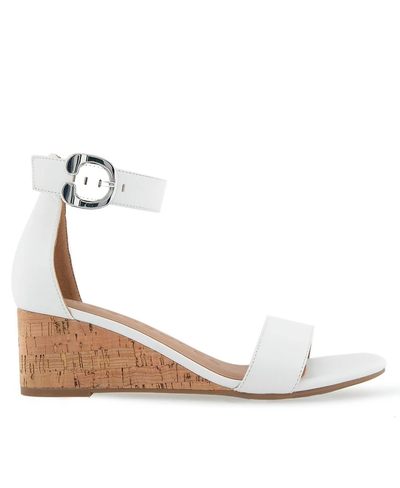 Aerosoles Women's Willis Buckle Strap Wedge Sandals