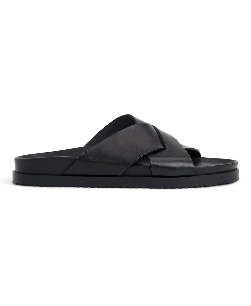 Bruno Magli Men's Bologna Leather Crisscross Sandals