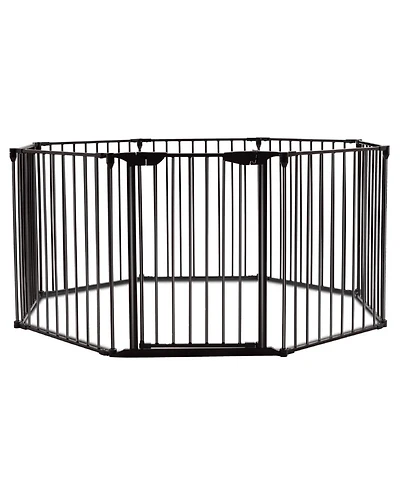 Slickblue Girls 8 Panel Metal Gate Pet Fence Safe Playpen Barrier-Black