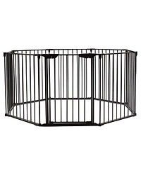 Slickblue Girls 8 Panel Metal Gate Pet Fence Safe Playpen Barrier-Black