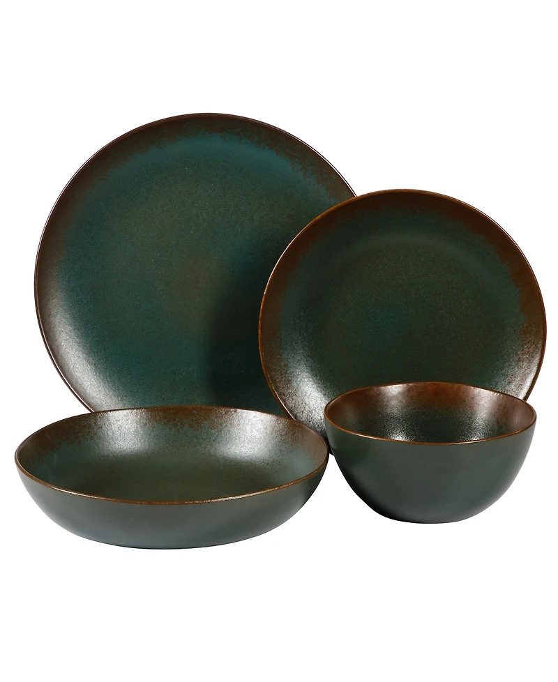 Bloomhouse Reactive Glaze 16-Pc Dinnerware Set, Service for 4