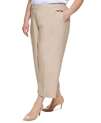 Calvin Klein Plus 100% Linen Cropped Wide-Leg Pants