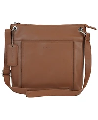 Mancini Pebble Trish Leather Crossbody Handbag with Organizer