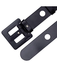 Sam Edelman Women's Perforated Leather Belt with Leather Covered Buckle