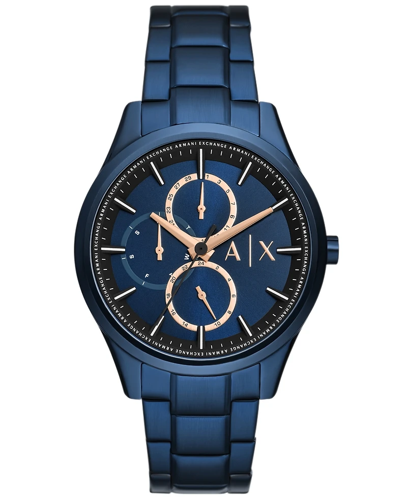 A|X Armani Exchange Men's Multifunction Blue Stainless Steel Watch 42mm