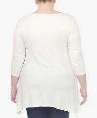 White Mark Plus Makayla Scoop Neck Tunic Top