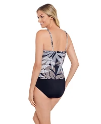 ShapeSolver by Mimi Flamingo Women's V-Neck Side Shirred One-Piece Swimsuit