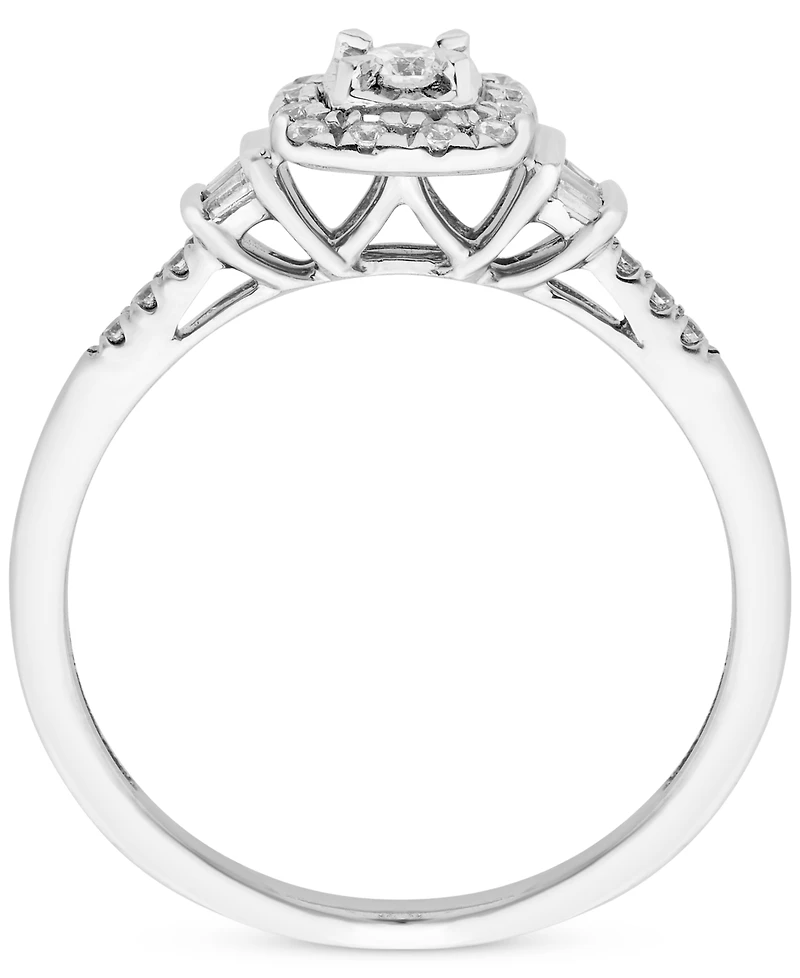 Diamond Halo Engagement Ring (1/4 ct. t.w.) in 14k White Gold