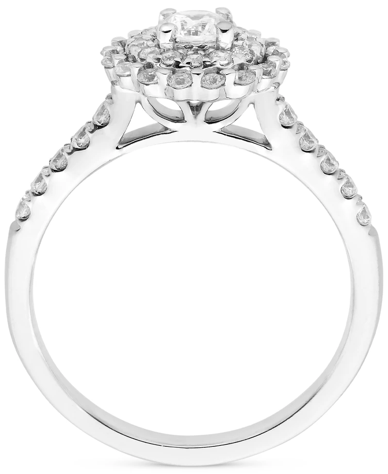 Diamond Double Halo Engagement Ring (5/8 ct. t.w.) in 14k White Gold