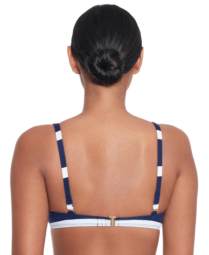 Lauren Ralph Lauren Women's Striped O-Ring Bikini Top