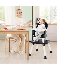 Slickblue Kids 6-in-1 Convertible Baby High Chair with Adjustable Removable Tray