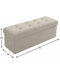 Foldable Tufted Storage Ottoman