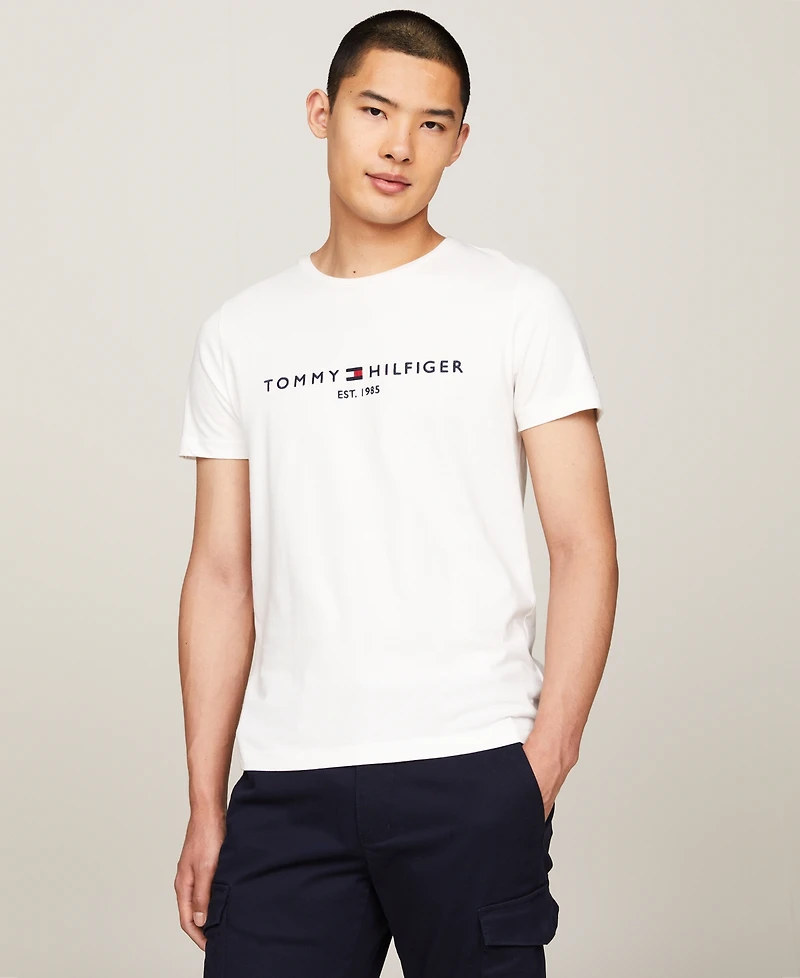 Tommy Hilfiger Men's Embroidered Logo Regular-Fit Crewneck T-Shirt