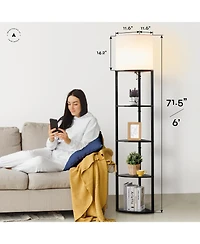 Atamin Alvis Edge - Corner Shelf Floor Lamp, Led Bulb Included