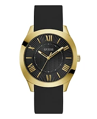 Guess Men's Analog Black Silicone Watch, 44mm