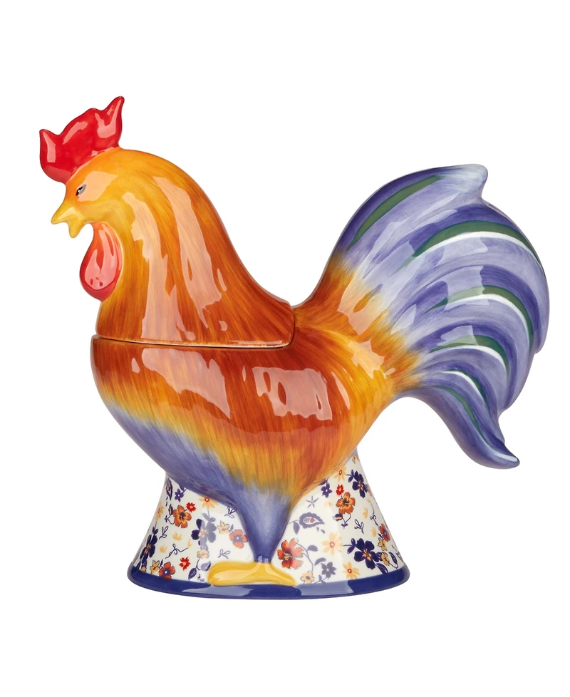 Certified International Morning Rooster 3-d Rooster Cookie Jar