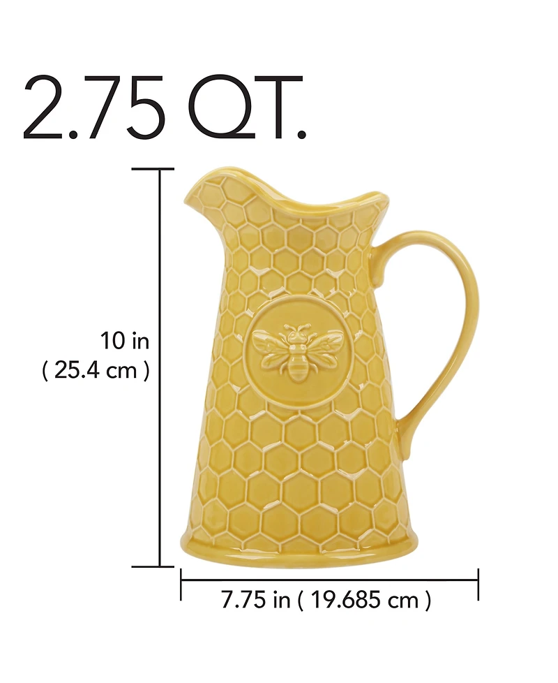 Certified International French Bees Embossed Honeycomb Pitcher