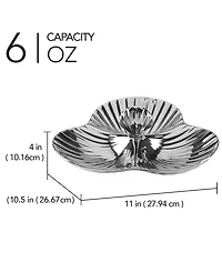Certified International Silver Coast 3-d Shell 3 Section Server