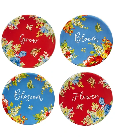Certified International Blossom Set of 4 Canape Plates