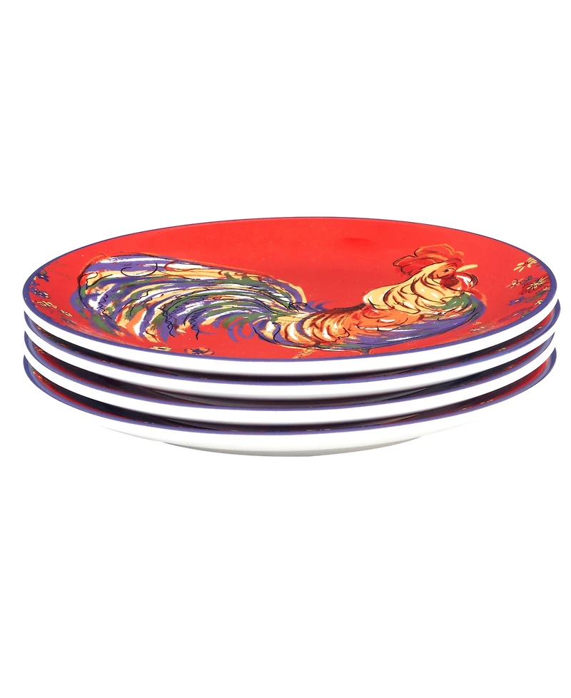 Certified International Morning Rooster Set of 4 Salad Plates