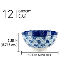 Certified International Carnival Blue Set of 6 All Purpose Bowl, 4.75" 6 Asst