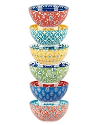 Certified International Panache Set of 6 All Purpose Bowls, 4.75" 6 Asst