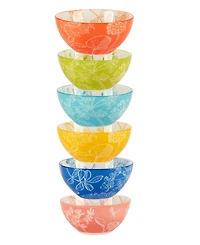Certified International Botanical Set of 6 All Purpose Bowls, 6.25" 6 Asst