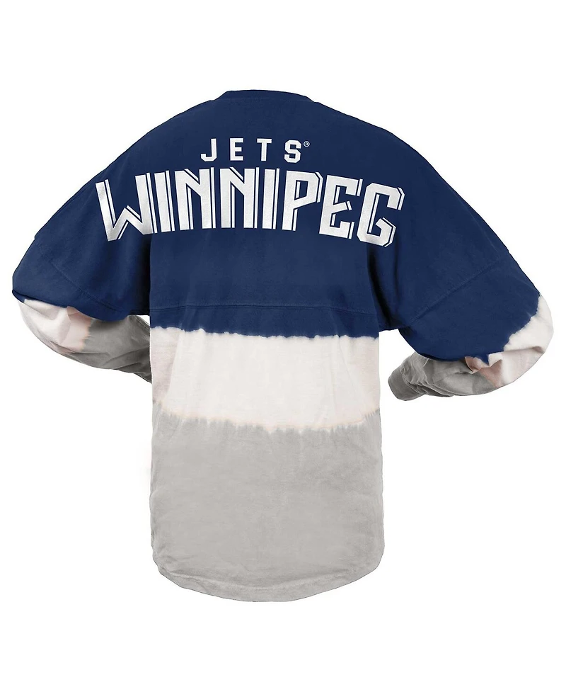 Women's Fanatics Branded Blue, Gray Winnipeg Jets Ombre Long Sleeve T-shirt