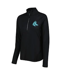 Women's LevelWear Black Boston Red Sox Energy Quarter-Zip Jacket