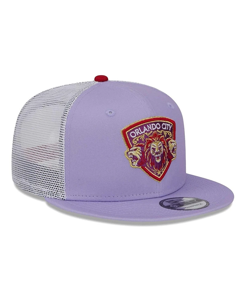 Men's New Era Purple Orlando City Sc Jersey Hook Trucker 9FIFTY Snapback Hat