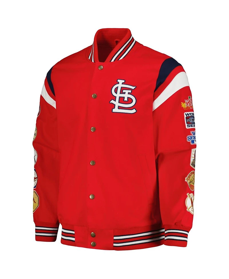 Men's G-iii Sports by Carl Banks Red St. Louis Cardinals Quick Full-Snap Varsity Jacket