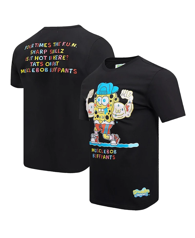 Men's Freeze Max Black SpongeBob SquarePants Musclebob Buffpants T-shirt