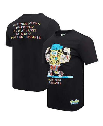 Men's Freeze Max Black SpongeBob SquarePants Musclebob Buffpants T-shirt