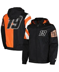 Men's Starter Black Martin Truex Jr Red Zone Full-Zip Jacket