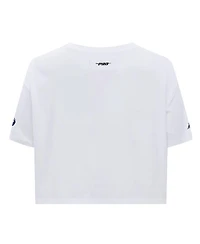 Women's Pro Standard White Colorado Avalanche Boxy Script Tail Cropped T-shirt