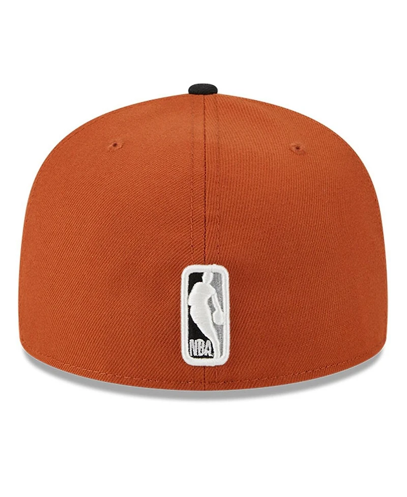 Men's New Era Rust, Black Miami Heat Two-Tone 59FIFTY Fitted Hat