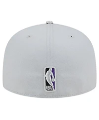 Men's New Era Gray Los Angeles Lakers Active Color Camo Visor 59FIFTY Fitted Hat