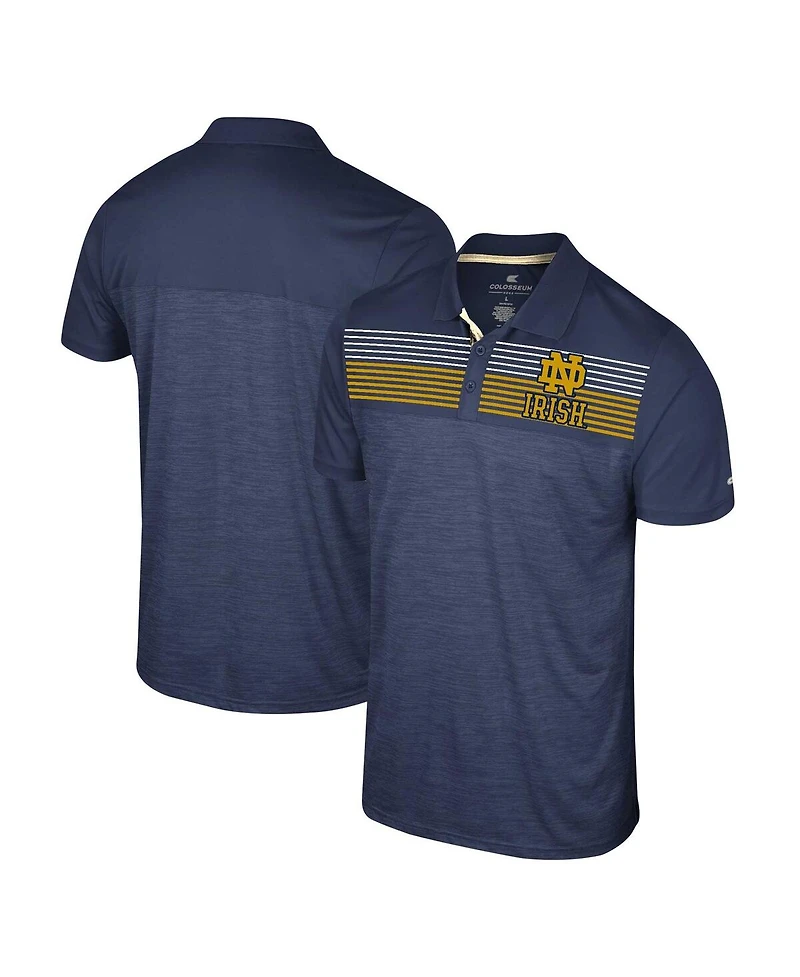 Men's Colosseum Navy Notre Dame Fighting Irish Big and Tall Langmore Polo Shirt