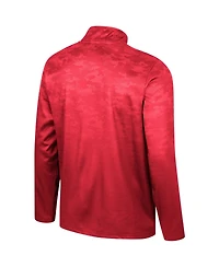 Men's Colosseum Red Nc State Wolfpack The Machine Half-Zip Jacket